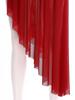 S-XXL Women Lyrical Dancewear: Asymmetrical Side Split Dress with Mock Neck, Cutout, Sheer Mesh, Patchwork & Shiny Rhinestones