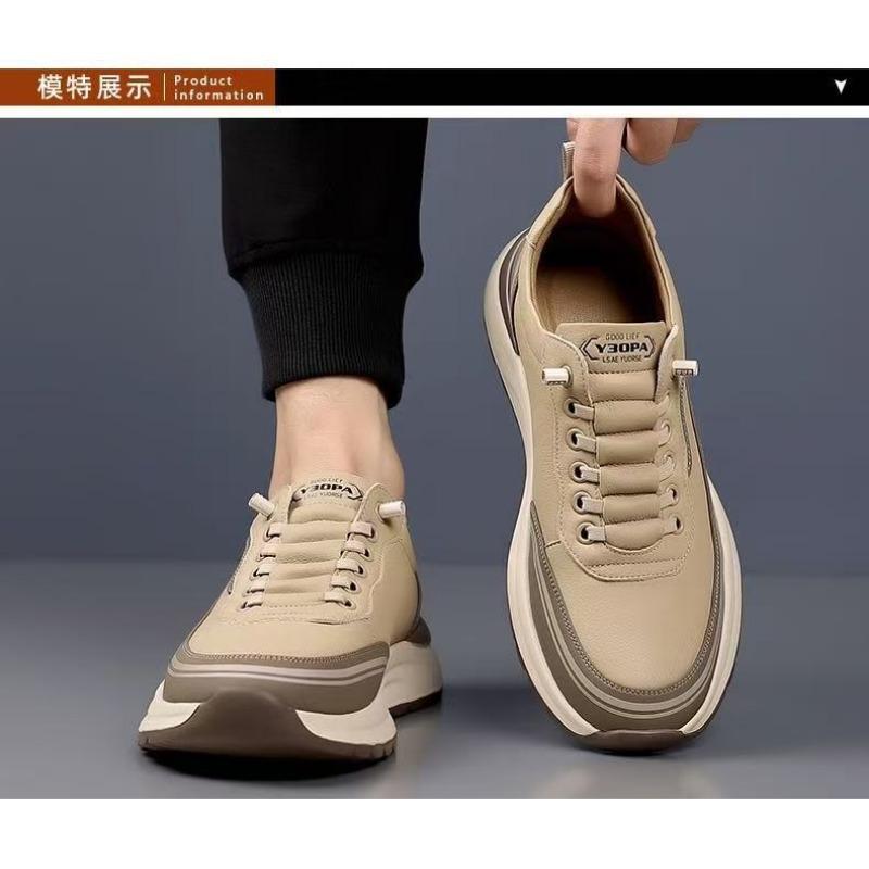 Men S Casual Sneakers Slip On Waterproof Leather Upper Fashion Shoes