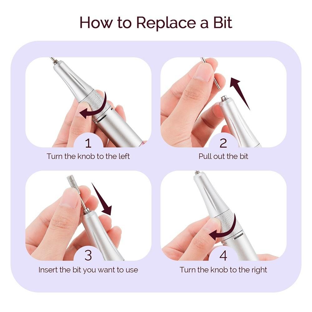 35000RPM Low Noise LCD Display Nails Beauty Tools Portable Nail Drill Exfoliation Remove Calluses Nail Removal Polisher