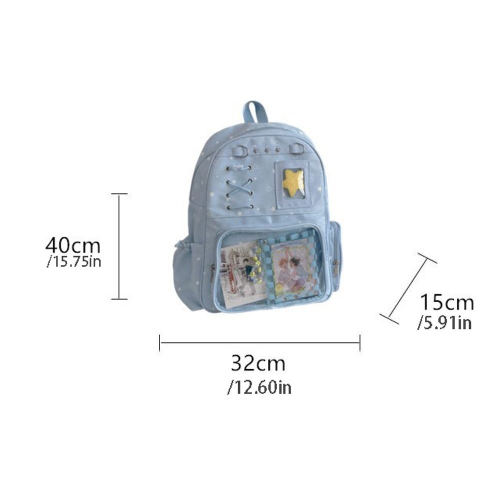 Transparenter Rucksack mit Sternenmuster Lolita Schülertasche Mode Transparente Ita Tasche Mädchen