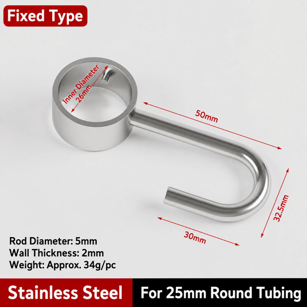 4pcs Rod Mount Pipe Hook Hanger Stainless Steel Tube Rod Hook Durable Hanging Pipe Hook  Home