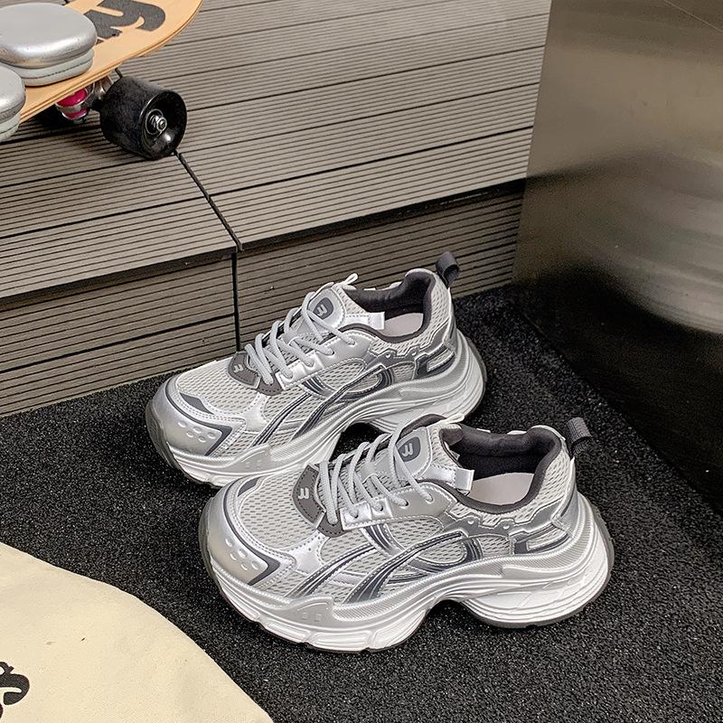 

Platform dad shoes women s 2025 autumn new mesh breathable women s shoes casual and comfortable running shoes ultra-light sports shoes 40 серый