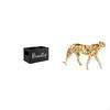 Retro Wooden Remote Organizer And Gold Cheetah Animal Sculpture Decorative Table Centerpiece for