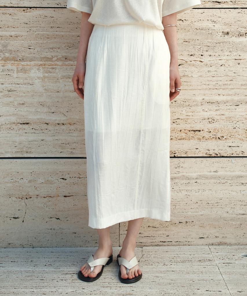 Siyajyu Sist9062 Breeze Wrinkle Skirt_Ivory