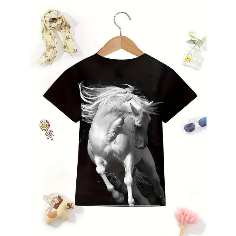 Ma Series 3D Digital Printed T-shirt Short Sleeved Unisex Summer Round Neck Top