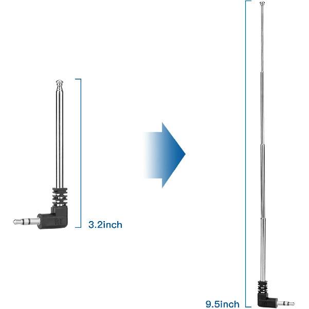 ENUODA 3.5mm FM Radio Antenna 4 Sections Telescoping Antenna 8.2cm/24.5cm,for Mobile Cell Phone,Teenage Engineering OP-1 and Other Electronics