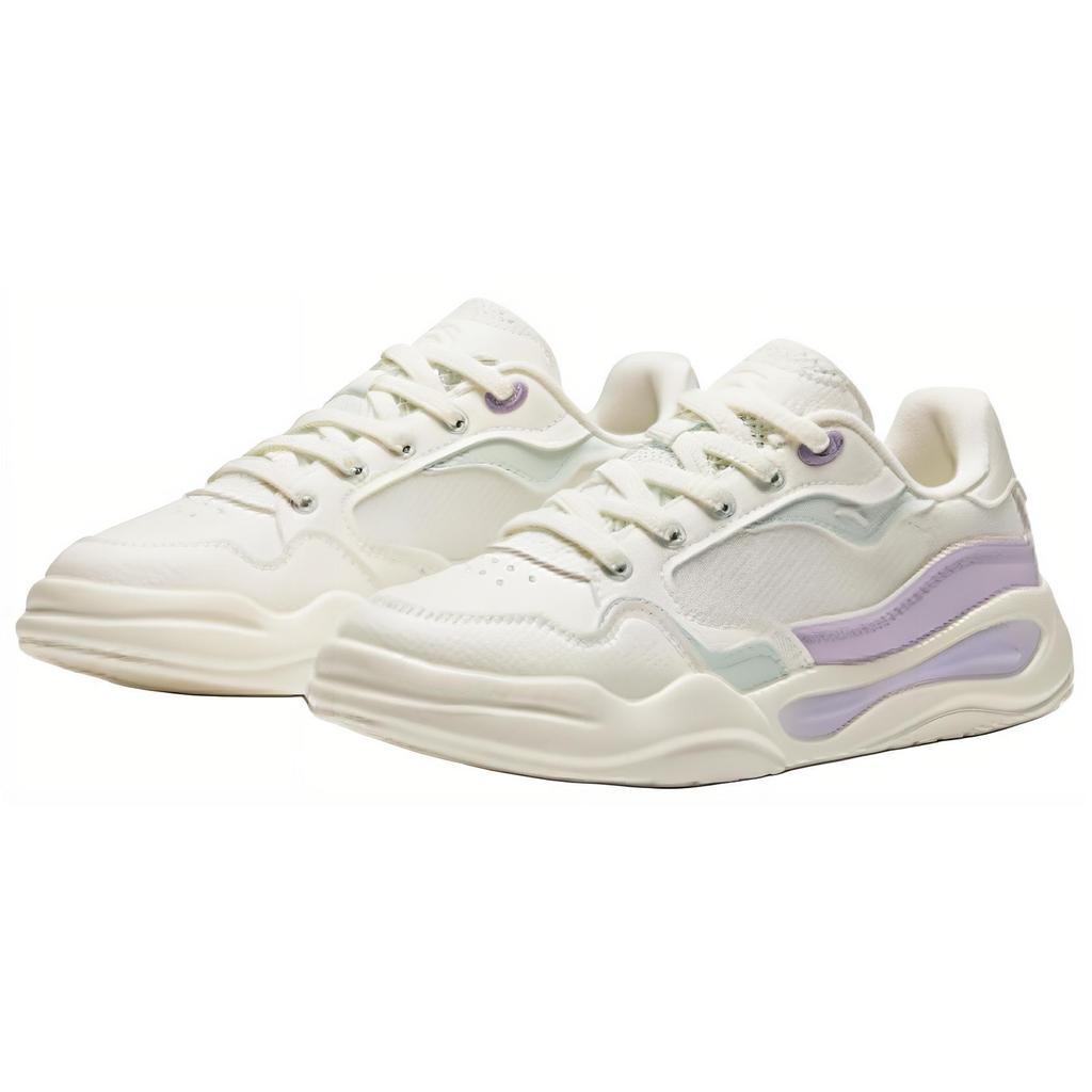 New Anta Tianxing Anti Slip Wear Resistant Low Top Skateboard Shoes Women's White Purple 122428052-5