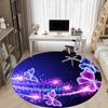 1pc Butterfly Night Light Carpet for Office Non-Slip, Round Carpet, Soft & Comfortable, Carpet for Office, Lightweight Round Floor Mat