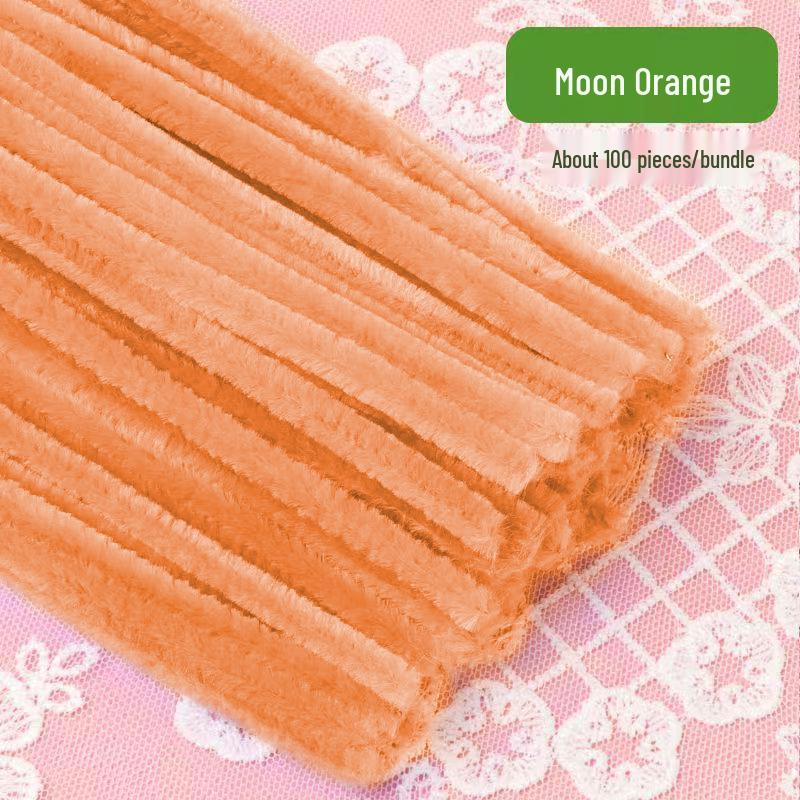 Thickened White Chenille Pipe Cleaners - Mixed Colors for DIY Bouquet Crafts