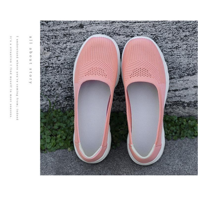 Herbstschuhe für Mütter mittleren Alters und ältere Mütter, Damen-Freizeitschuhe aus gewebtem Mesh-Stoff, Atmungsaktive Sportschuhe, Einschlupfschuhe für ältere Menschen