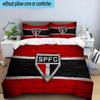 3PCS Sao Paulo Fc Crest Printed Bedding Set, Includes A Duvet Cover and Two Pillowcases for Bedroom, Suitable for All Seasons