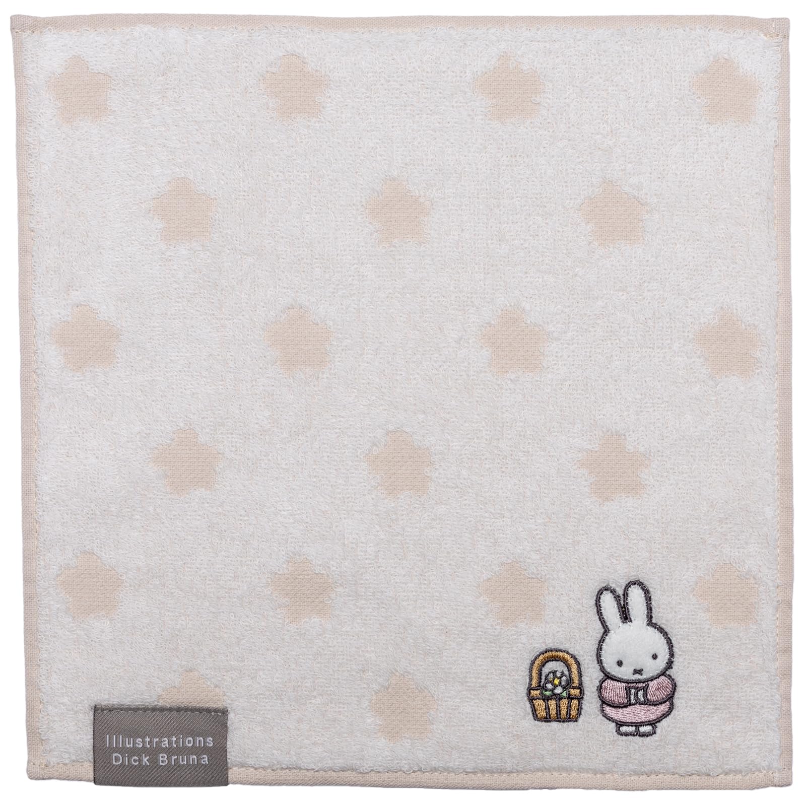 

Tsujiseru Miffy Floral Mini Handkerchief, Ivory, Print, Towel, Embroidered, 4010-361 слоновая кость