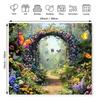 2D Enchanted Garden Butterfly Backdrop, Floral Arch Design for Birthday & Wedding