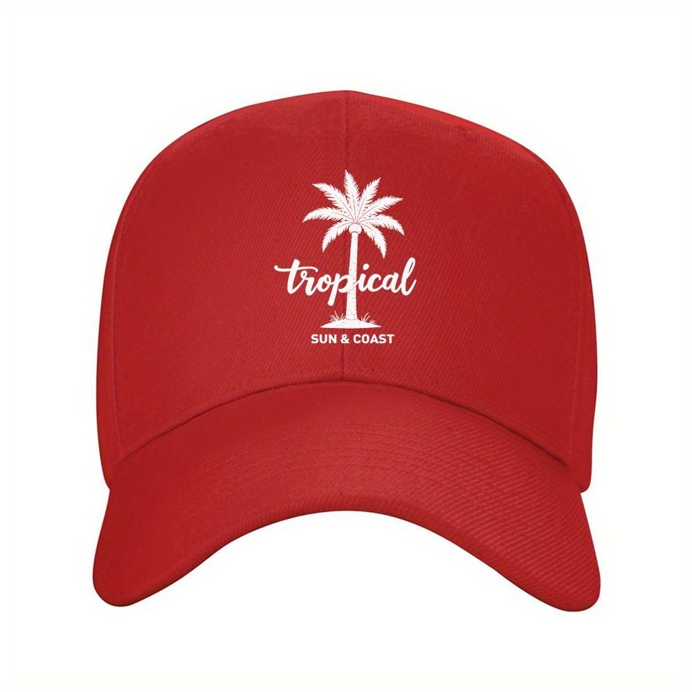 Tropical Palm Tree Baseball Cap Unisex Adjustable Sun  Coast Outdoor Casual Polyester Hat One Size