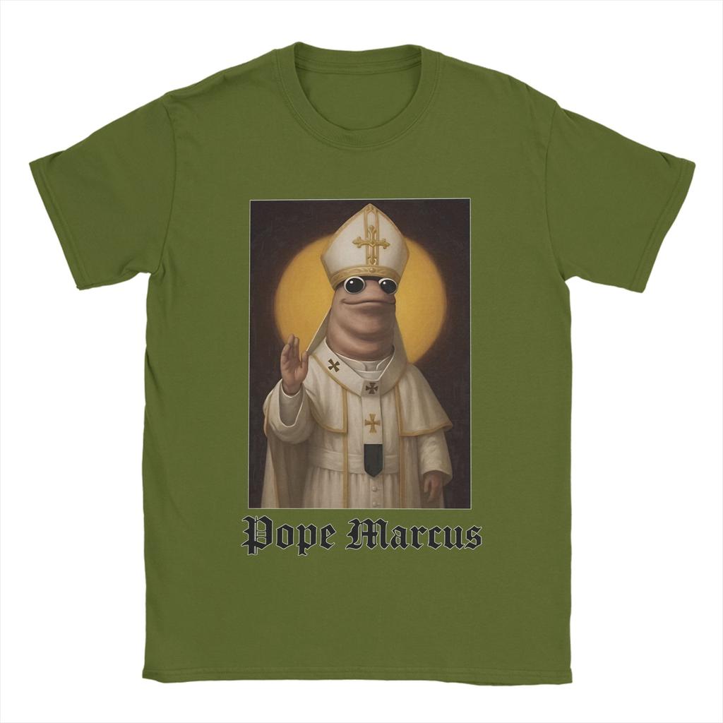Pope Marcus Marcus The Worm T-Shirt  Hippie T Shirts Short-Sleeved Vintage Tops Beach Pure Cotton O-Neck Plus Size Top Tees