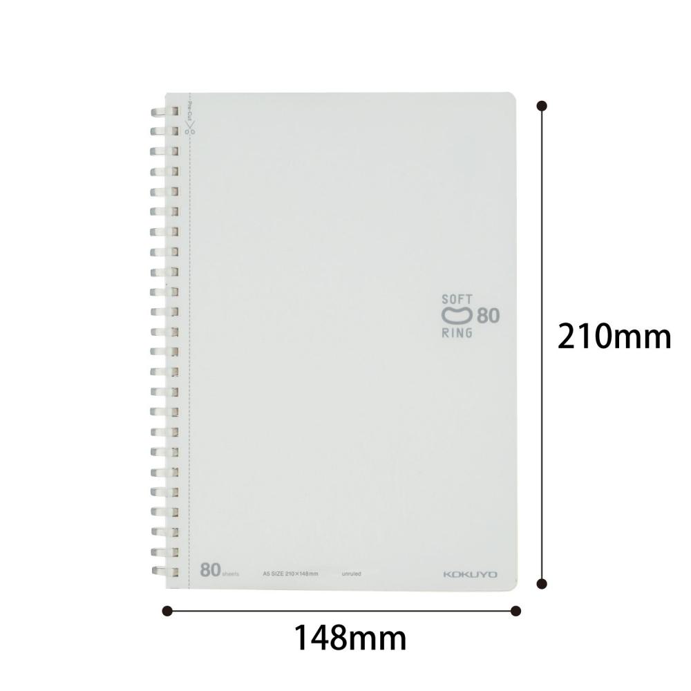 KOKUYO Note Soft Ring 80 Pieces A5 Plain Sue-SV338W-W White