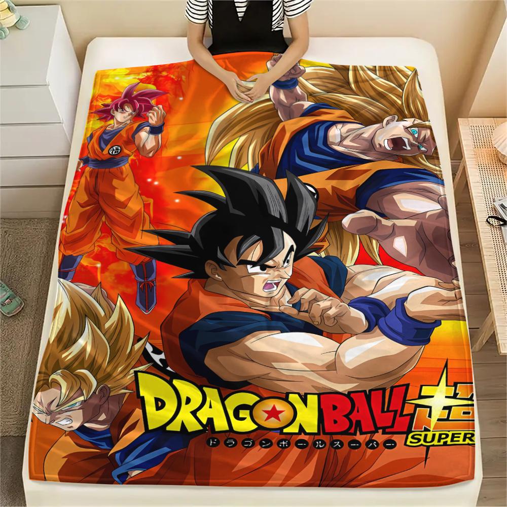Coperta in Flanella con Stampa Personaggi Dragon Ball, Alta qualità Confortevole per Tutte le Stagioni, Arredamento per la Casa, Calore e Comfort, Perfetta per Regali di Natale
