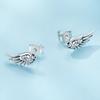 S925 Silver Angel Wings Earrings White Zircon Vintage Wing Stud Earring