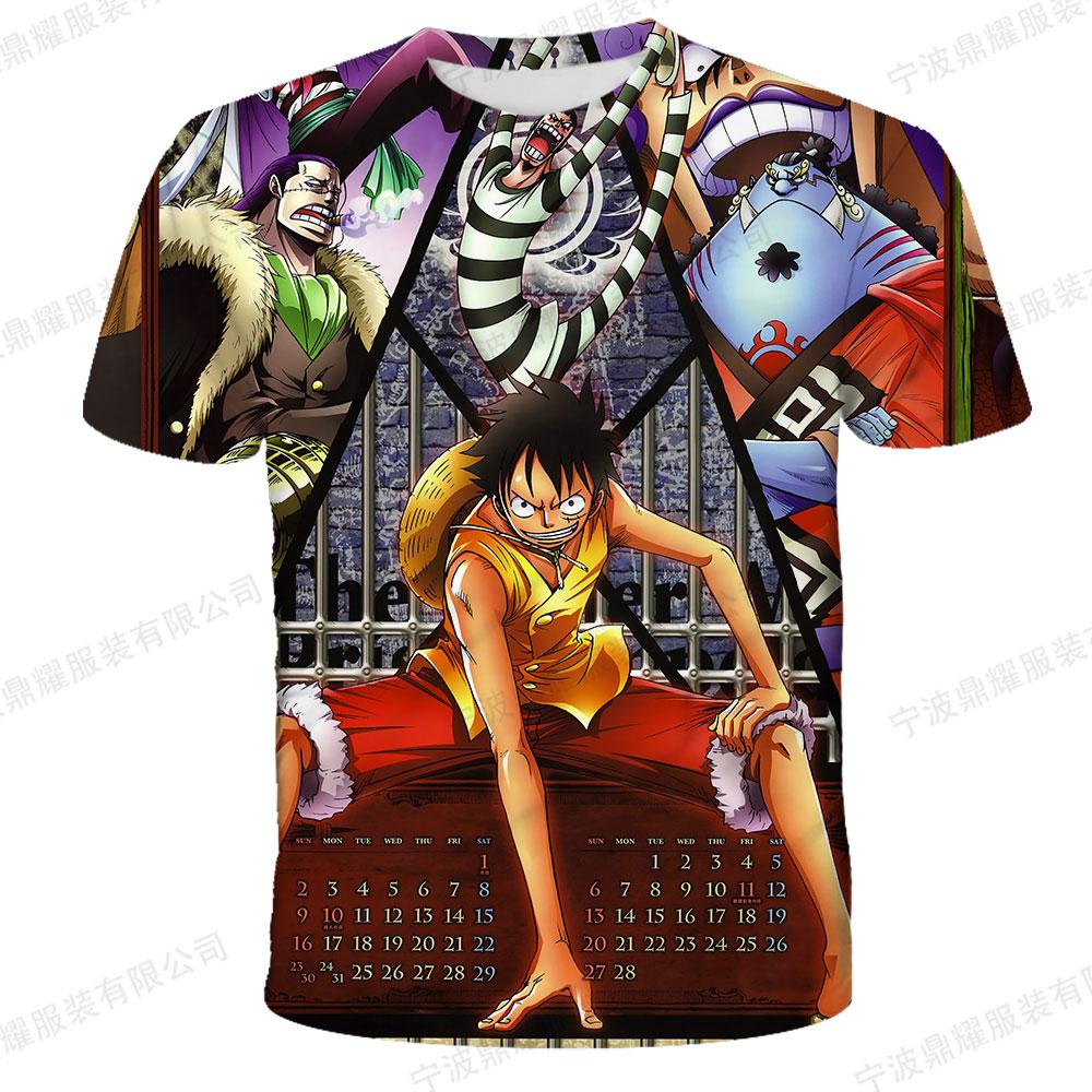 One Piece Gear 5 Nika Luffy 3D Full Print T-shirt Boys Girls Purple Lightning Anime Casual Children Short Sleeve Tops