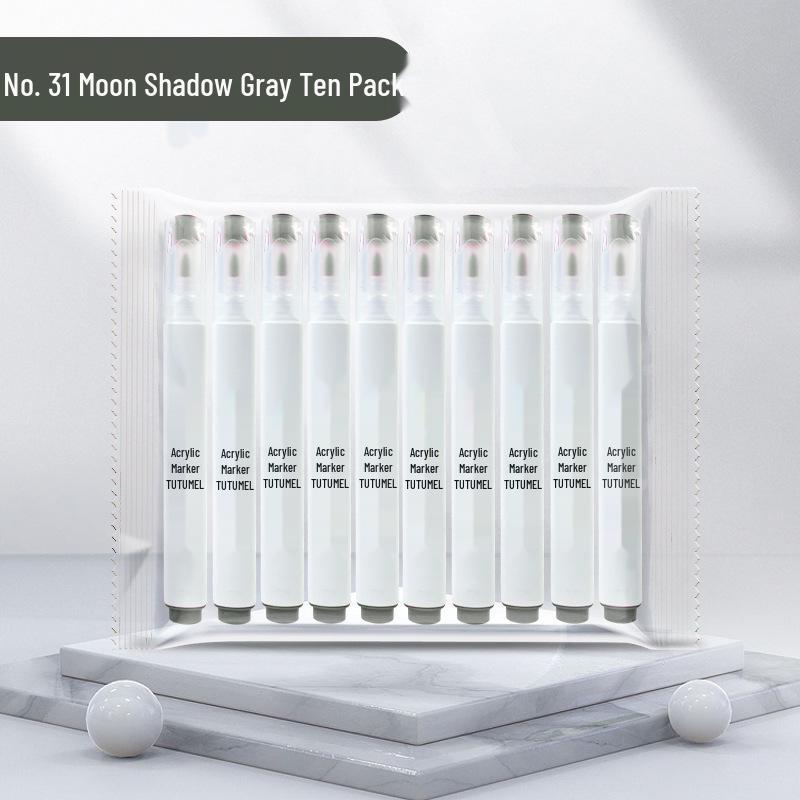 Single Color 36-Pack Waterproof Art Markers - Black, White, Red Opaque - Ideal for Kids' Painting