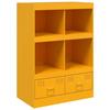 VidaXL Buffet jaune moutarde 67x39x95 cm acier, armoire, armoire de rangement, buffet haut, armoire latérale, armoire haute, 841802