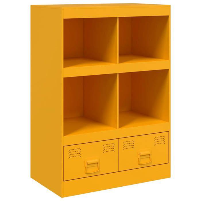 VidaXL Buffet jaune moutarde 67x39x95 cm acier, armoire, armoire de rangement, buffet haut, armoire latérale, armoire haute, 841802