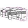 VidaXL Ensemble à manger de jardin et coussins 7 pcs gris rotin 3211268
