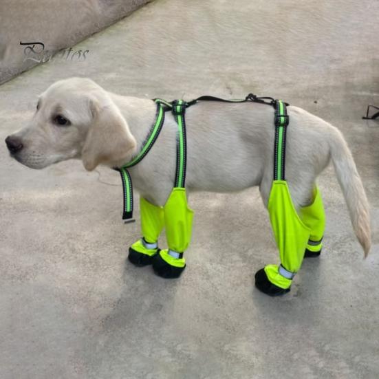Dog Paw Socks Suspender Booties Anti-Slip Protector Waterproof Boot Leggings Protectors Adjustable Shoes for Winter Snow Rain Hiking Pet Foot