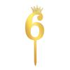 Number Cake Topper Gold Silver Crown Acrylic 0-9 Digital Birthday Party Cake Insert Cake Decoration Wedding Cakes Dessert Decor