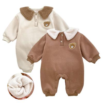 Lamb Wool Baby Winter Romper Bear Kids Jumpsuit Thicken Baby Boys Girls Clothes Toddler Outfit Infant Onesie