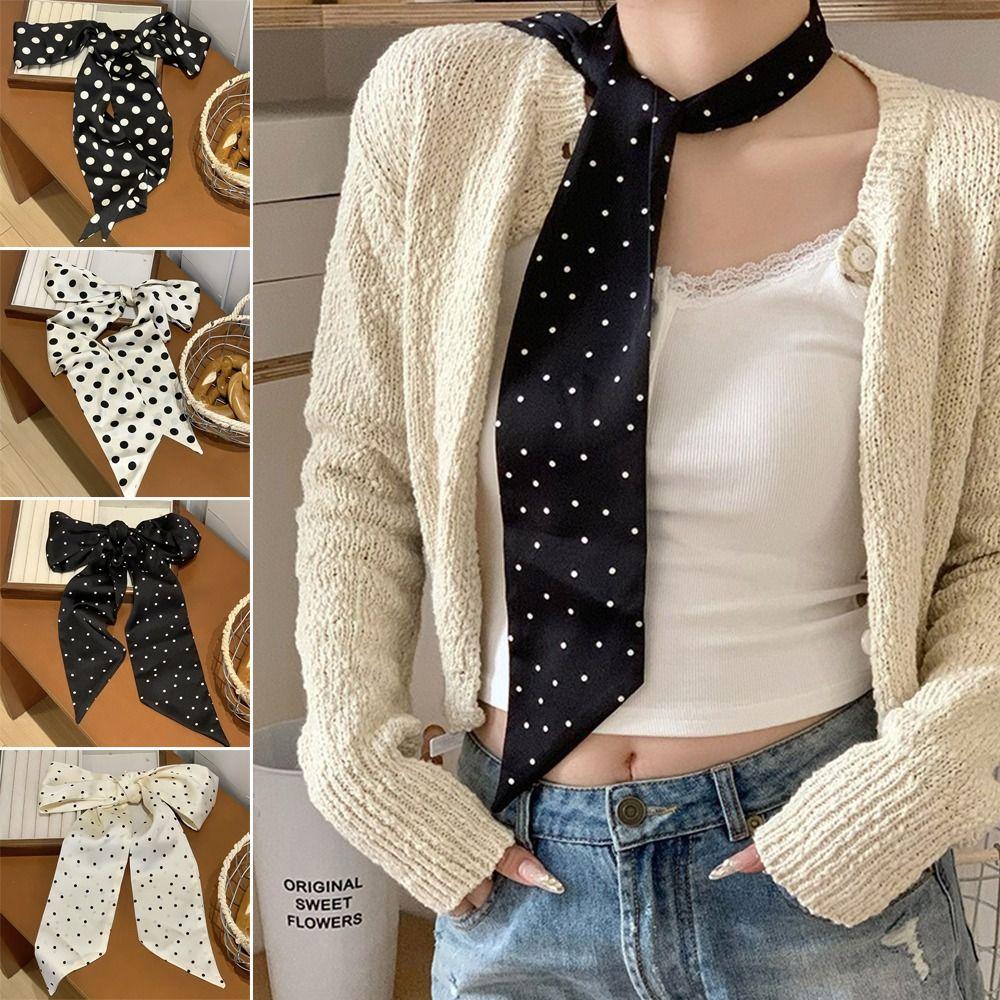 Large Size Long Ribbon Belt Tie Summer Hair Band Fashion Silk Scarves  For Women