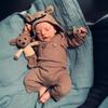17 palců 3D Vysoce Barevná Reborn Miminko Měkké Bavlněné Tělo Realistické Spící Oči Zavřené Novorozená Miminka Panenka Nosí Dupačky Jako Skutečné Bebe Reborn Boneca