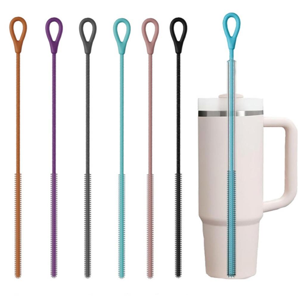 

2pcs 6/8mm Silicone Straw Brushes Bendable Pacifier Brush Pipe Tube Cleaning Brush Feeding Bottle чорний