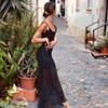2026 New Women's Mesh Backless Lace-Up Maxi Dress, Casual Polka Dot Bikini Cover-Up For Beach Vacations