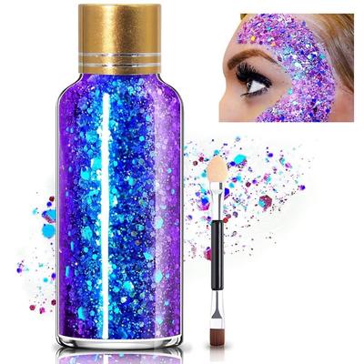 HOSAILY Chameleon Body Glitter Gel Mermaid Sequins Thick and Long-lasting for Face Hair Holographic Halloween Festival Makeup, 1pc