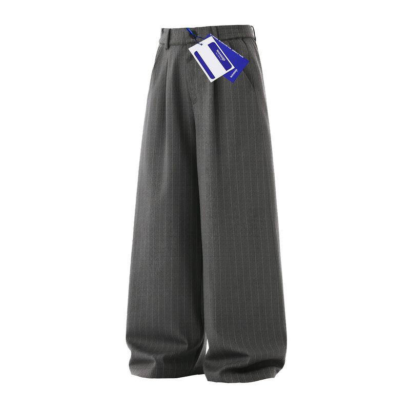 Wassup American Retro Vintage Wide-Leg Trousers for Men, Trendy Versatile Design, Straight-Leg Casual Drapey Long Pants