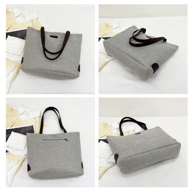 Canvas Tote Bag Women Large Capacity Shoulder Bag Fashion Shopping Top Handle Zipper Handbag CY5294