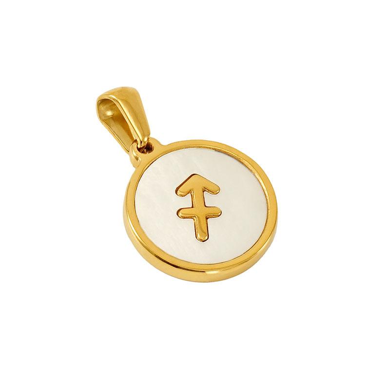 New 18K white shell constellation titanium steel pendant French temperament versatile commuter necklace