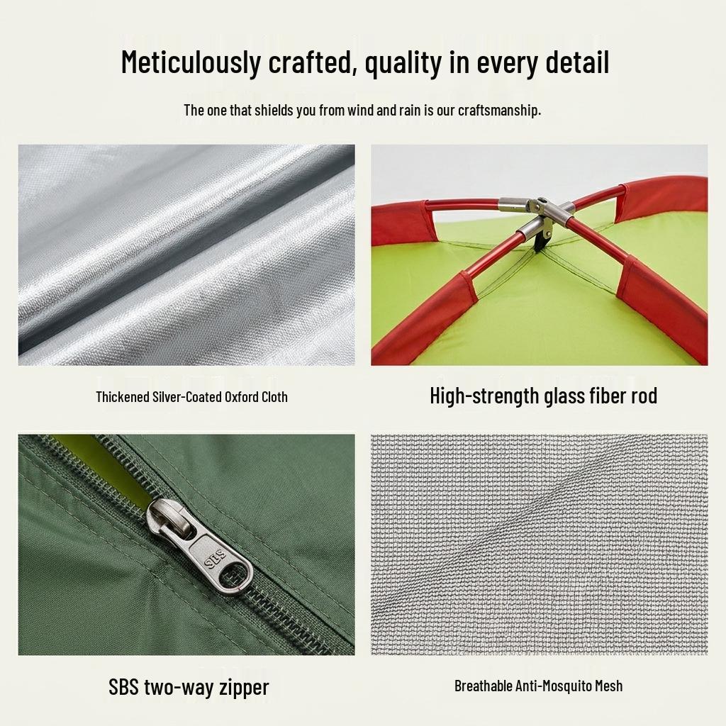 3-4 Person Double Layer Outdoor Tent: Large, Rainproof, Sun-Protected, Thickened for Camping & Home Use