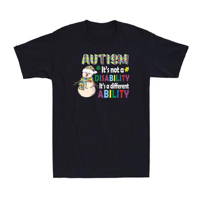 It's Not A Disability It's A Different Ability Autism Awareness Snowman T-Shirt Unisex T-Shirt