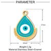 3pcs/Lot Enamel Hamsa Hand DIY Earrings Charms Heart Eye Neaclace Pendant Stainless Steel 14K Gold Color Jewelry Accessory