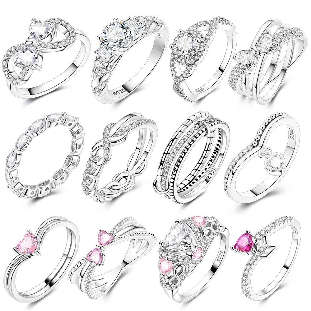 Latest In Genuine Copper Pink Bow Ring Design Simple Ring Zircon Bands Fashion Luxury For Women Party Anniversary Wedding Present Choice