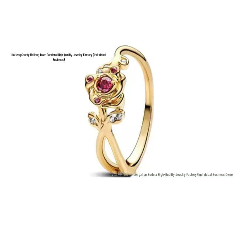 Inele pentru Cuplu Pandora Coroană de Aur Inimă Argint Sterling S925 Cadou de Crăciun