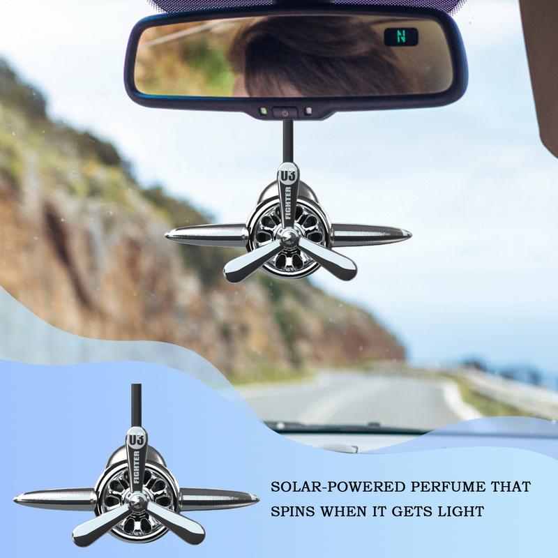 Solar Lufterfrischer Auto Flugzeug Solar Rotierend Aromatherapie Rotierender Auto Duft Diffusor Lüfter Für Rückspiegel