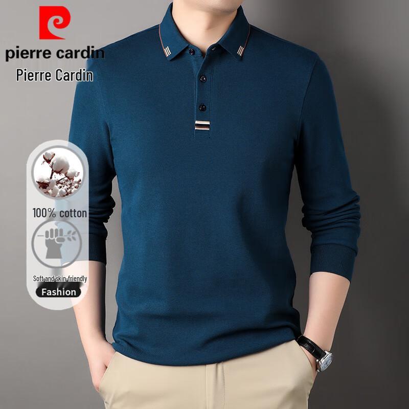 Pierre Cardin Men's Long Sleeve Cotton Polo Shirt