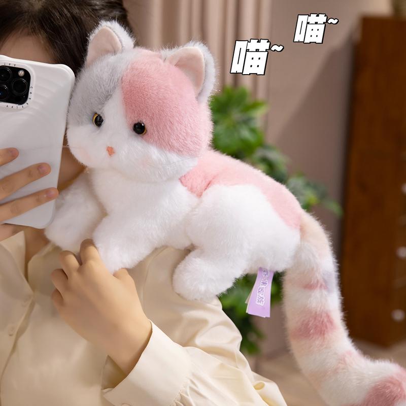 Cute Cartoon Cat Plush Toys Cozy Kitten Doll Soft Sleeping Throw Pillow Lovely Birthday Christmas Gifts