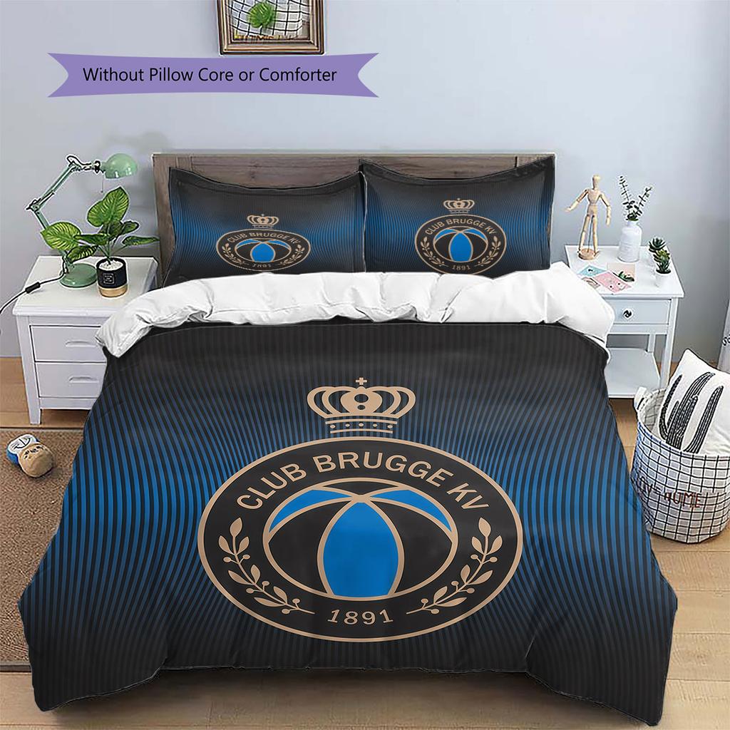 Club Brugge KV Pattern Bedding,Quilt Set Quilt Cover Pillowcase Home Birthday Gift(1 * Duvet Cover + 2 * Pillowcase, Without Core)