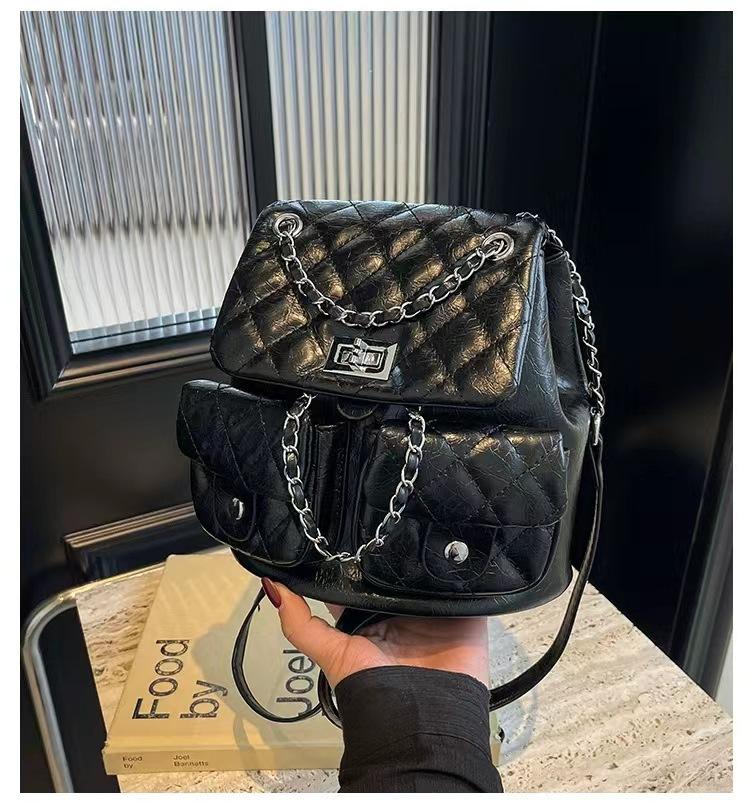 

Рюкзак женский ромбовидный из вышитой нити, новый летний популярный модный маленький рюкзак с цепочкой, модная дорожная сумка