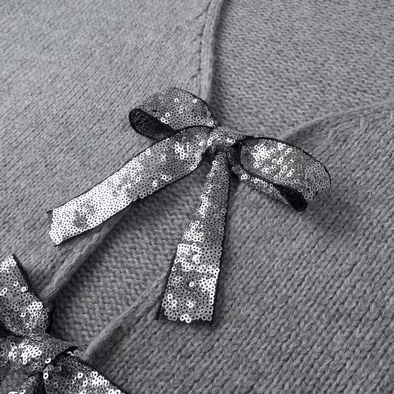 2024 Spring Fashion Bow Decor Loose Knit Cardigan