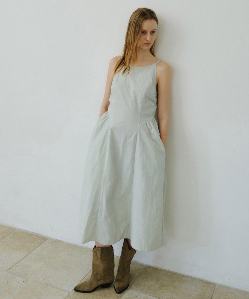 Mais Halterneck Mais Puff Sleeve Dress / Mint